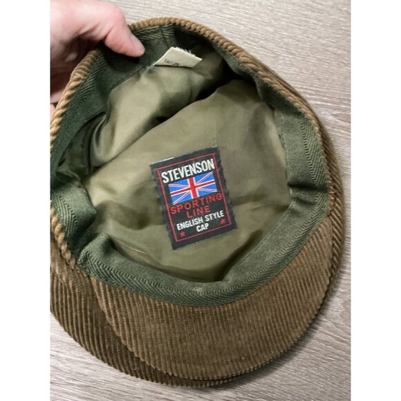 Vintage Corduroy Mens Brown Newsboy Cap Stevenson Made in Italy - Picture 6 of 7